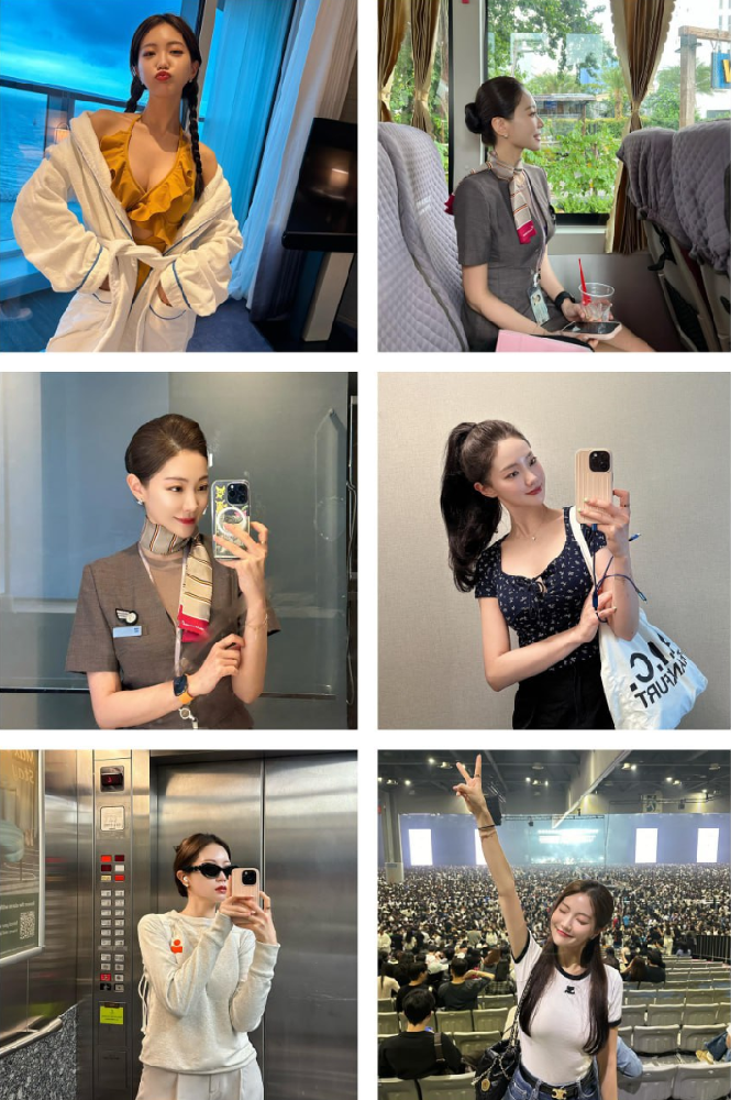 N055 照片648张 视频63个 韩国 年轻女空姐 生活工作日常 听演唱会 下午茶 旅游