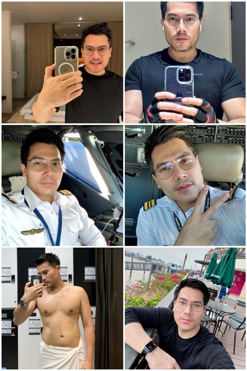 QQ258 图片2352张 视频107个 泰国  职业 机长 飞行员 自拍较多 工作日常分享 健身 美食 旅游  